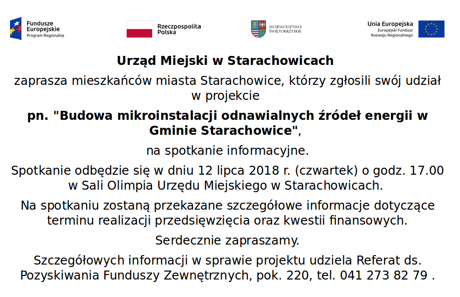 spotkanie informacyjne w Urzędzie Miejskim w Starachowicach