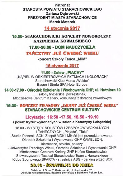Program finału WOŚP w Starachowicach