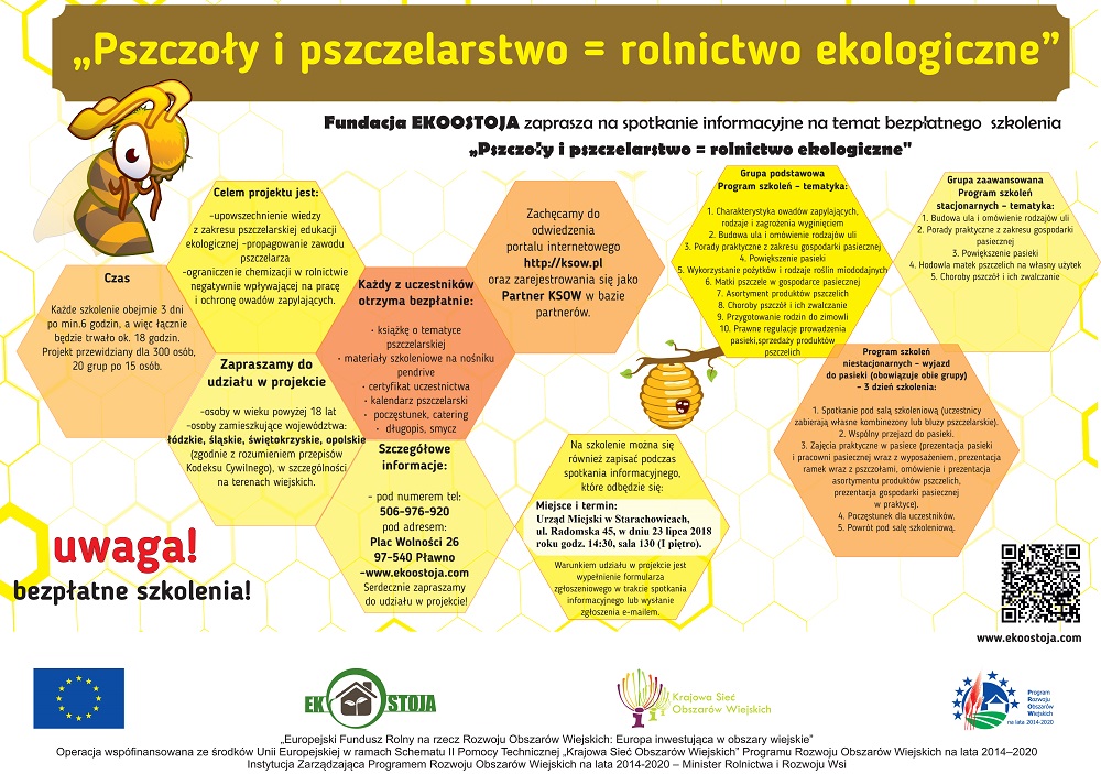 Plakat Pszczoły i pszczelarstwo rolnictwo ekologiczne1