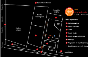 Mapa wydarzenia organizowanych 